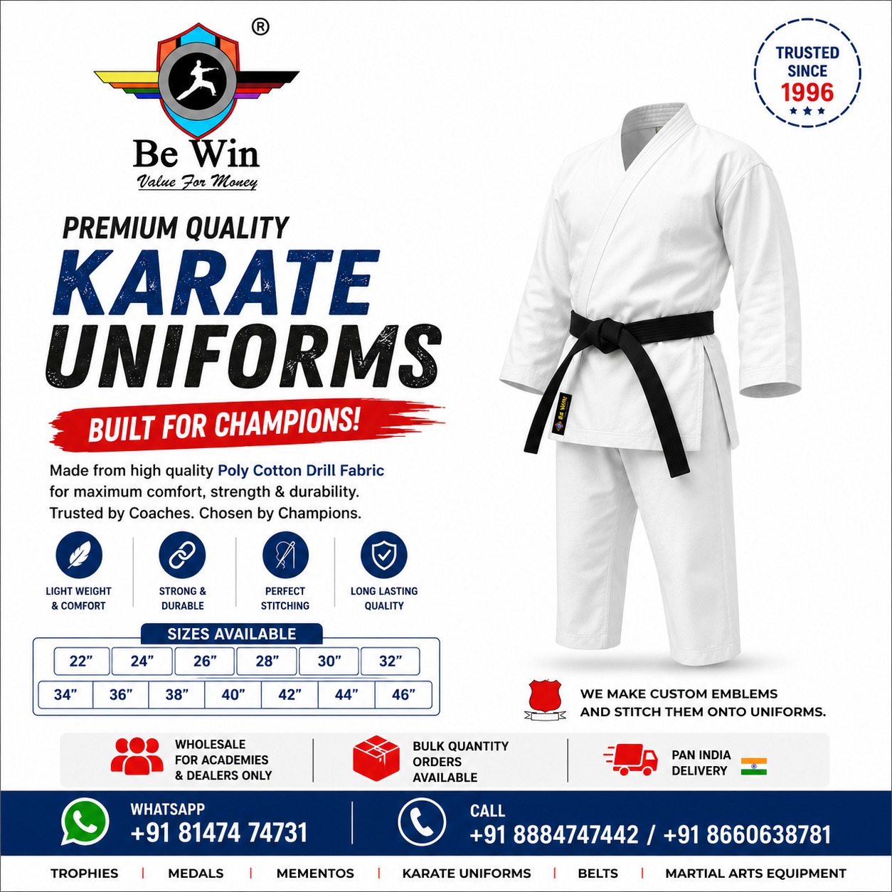 Be Win Karate Uniform